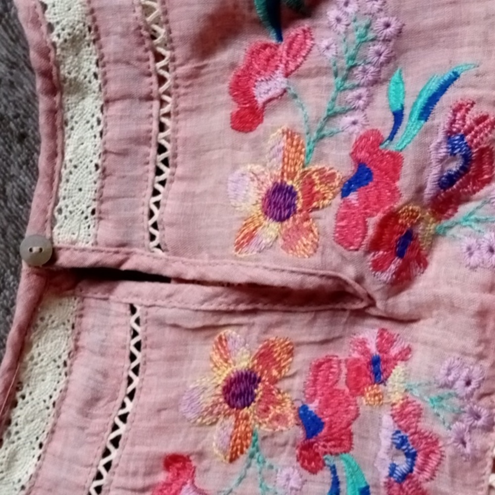 Umgee pink embroidered lace trim dress - Picture 8 of 11